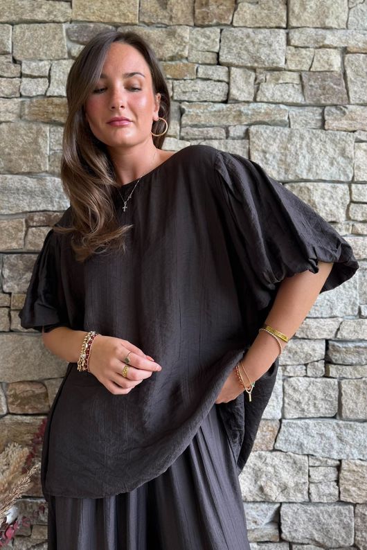 Randles Puff Sleeve Blouse Coffee Bean